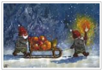 Weihnachtsmänner auf Wanderschaft 