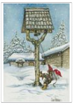 Weihnachtsmann (Kobold) bei läuten der Glocke 