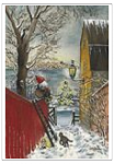 Weihnachtsmann auf dem Zaun