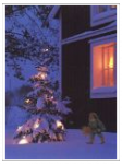 Verschneiter Weihnachtsbaum mit Troll 