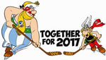 WM-Maskottchen Asterix & Obelix
