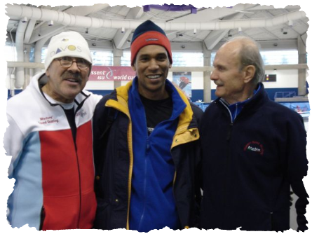 Peter Reimann Shani Davis Olympiasieger u. Mario Lucchetti 